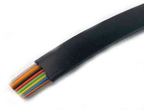 8 Core Flat Telephone Cable Black 150m/roll